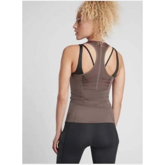 NEW Athleta Womens Vitality Rib Tank Women Sz Small in Coffee House - Picture 3 of 7